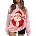 thumbnail image 2 of Christmas Sweatshirt for Women Fleece Lined Long Sleeve Crewneck Pullover Top Pink XL, 2 of 6