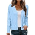 thumbnail image 5 of AKOEE Womens Sweater Cardigans Lightweight Soft V Neck Button Up Long Sleeve Outerwear Spring Fall Blouses (XL, Light Blue), 5 of 7