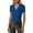 Blue, variant on Going Out Tops for Women Short Sleeve V Neck Work Shirt Slim Blouse,Black,S