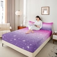thumbnail image 4 of Castle Fairy Bling Glitter Print Girl Bed Sheets,Dreamy Princess King Sheets, 4 of 7
