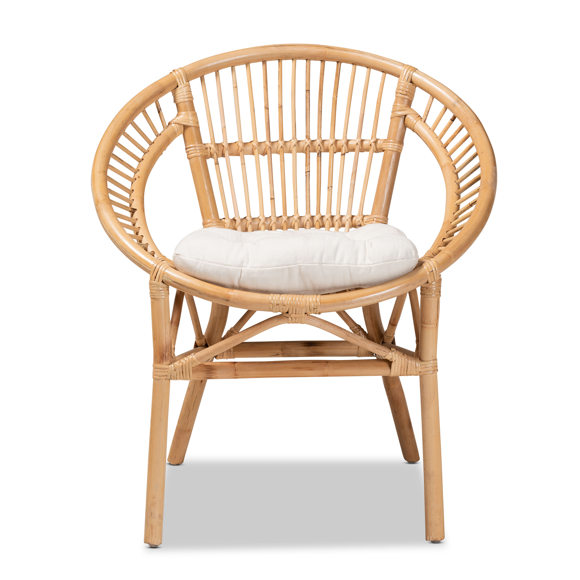bali & pari Adrina Rattan BOHO Dining Chair, Natural Brown