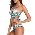 thumbnail image 4 of Plus Size Swimsuit Women Two Pieces Bathing Suit Top Stagger With High Waisted Bottom Bikini Set, 4 of 5
