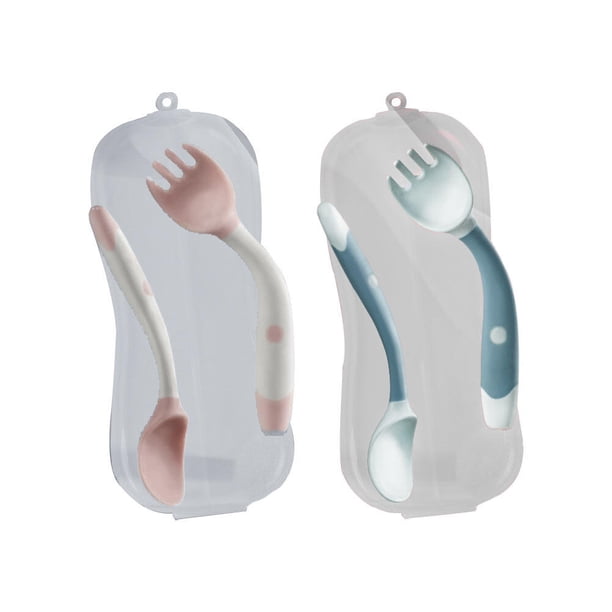 ColoMX 2 sets Baby Comer Training Thareware Soft Twistable Baby Fork and Cuchara (en caja)