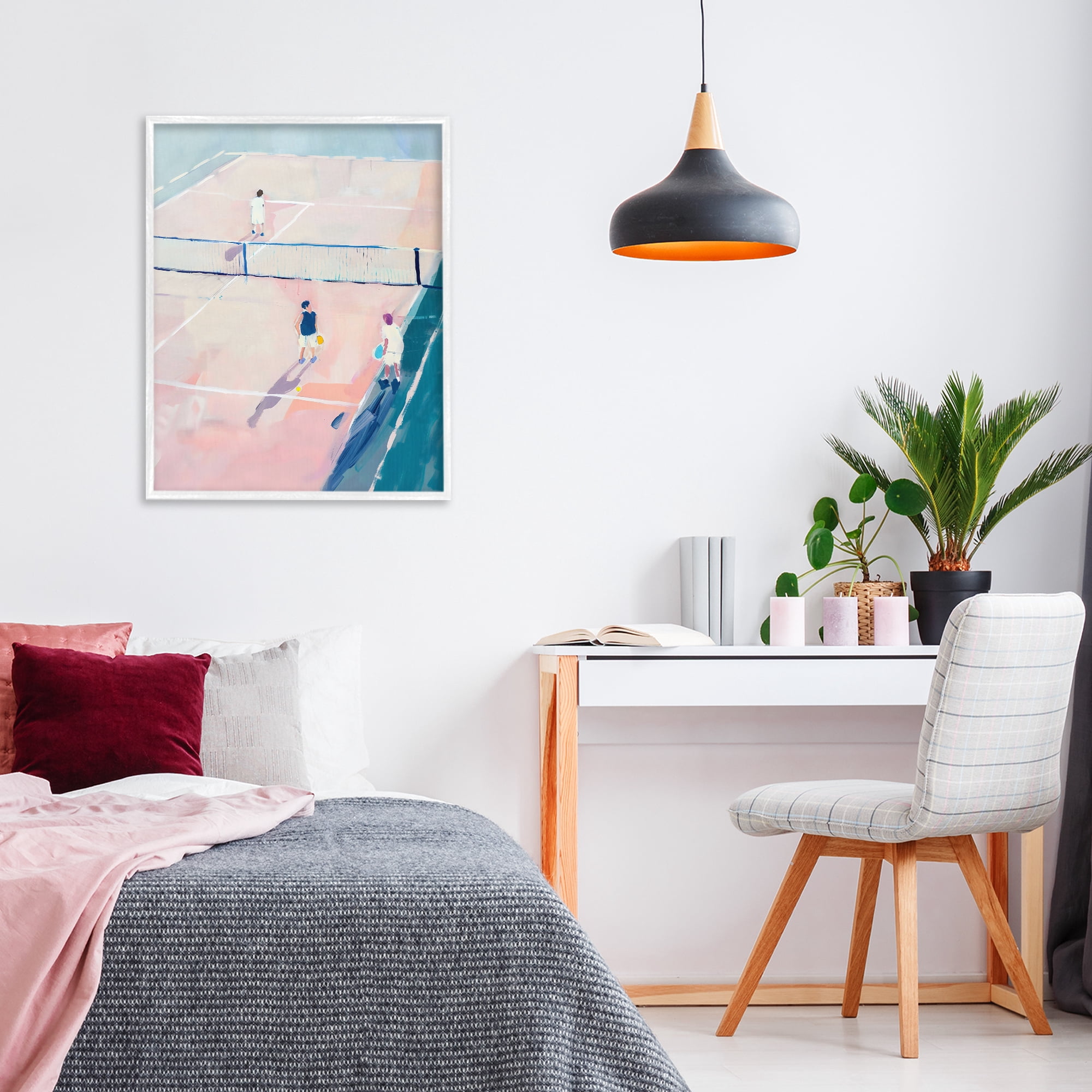 Stupell Industries Summer Game of Tennis White Framed Giclee Art, design by The Prints Vibe