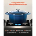 thumbnail image 4 of KFFKFF Enameled Cast Iron Dutch Oven, 6 Quart Pot with Lid and Dual Handles, Heavy-Duty Durable Cookware Pan, 4 of 9