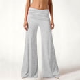 thumbnail image 2 of Coral Fold Over Yoga Pants 2026 Wide Leg Loose Fit Lounge Pant with Ruched Waist Stretchy Baggy Sports Leggings Light Gray L, 2 of 8