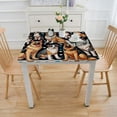 thumbnail image 3 of WERPE Square Tablecloth with Elastic Edge Grey Cute Dogs Sherpa, Soft Cozy Animal Print White, 3 of 7