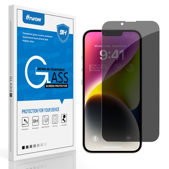 Htwon Screen Protector for iPhone 14/13 Anti Spy Privacy Tempered Glass, 6.1inch