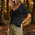 thumbnail image 4 of Admvng Womens Casual Tops Mesh Round Neck Short Sleeve Summer Loose Fit Blouses, 4 of 7