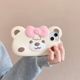 thumbnail image 6 of Kawaii Phone Cases Apply to iPhone 12 Pro Max,Cute Cartoon Bear Phone Case 3D Funny White Bear with Bow Case for Women Girls Soft Silicone Shockproof Cover for iPhone 12 Pro Max, 6 of 14