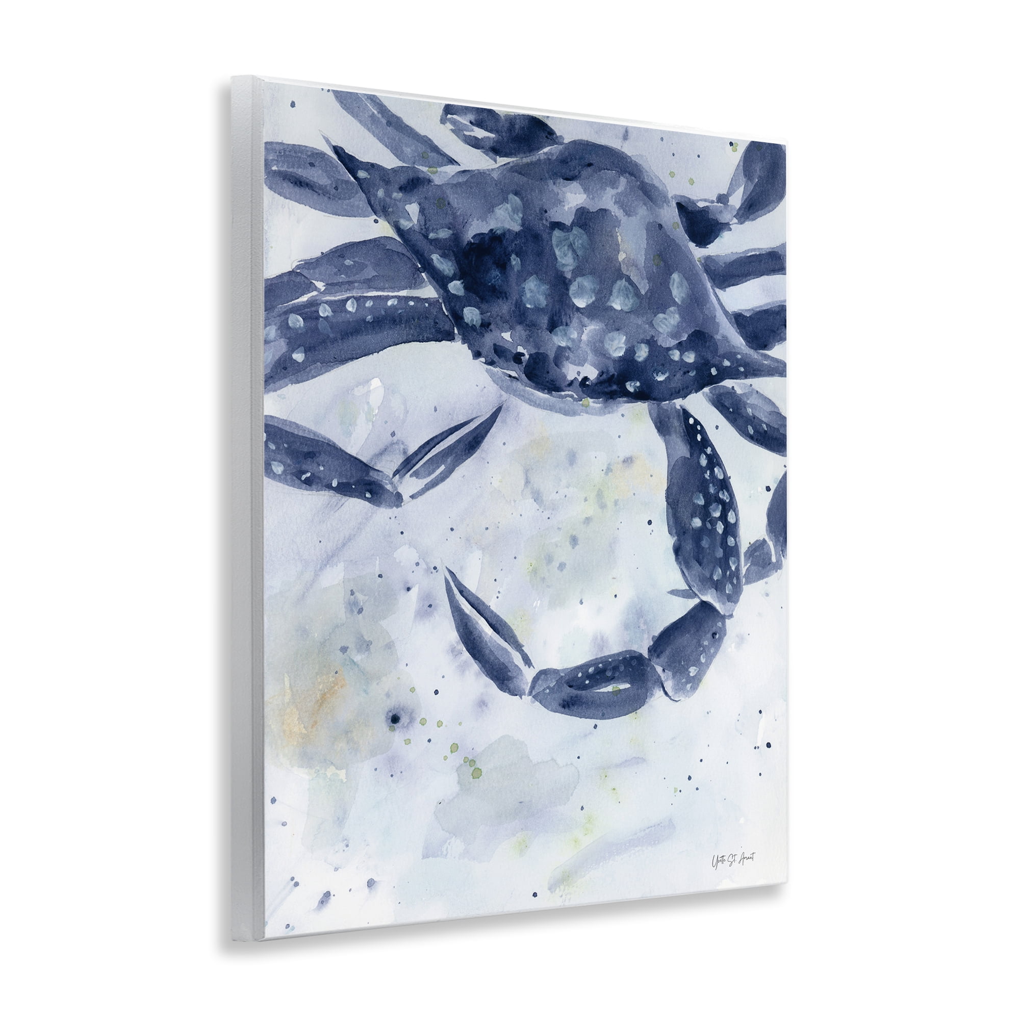 Stupell Industries Swimming Blue Crab Animals & Insects Painting Unframed Art Print Wall Art, 11 x 14