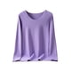 thumbnail image 1 of Minnieouse Ropa interior de fondo para mujer, lencería gruesa cálida para niñas, Tops de capa Base de cuello de manga larga de Color sólido de Ropa interior Púrpura claro L Minnieouse AP013747-12, 1 of 6