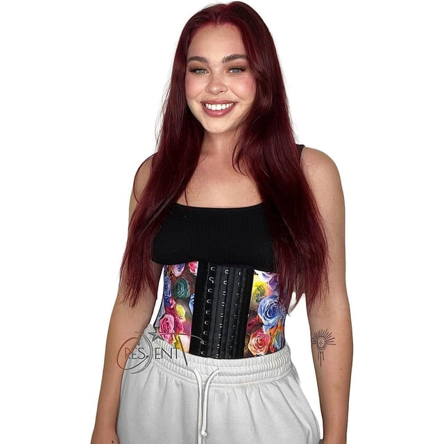 Crescentt Waist Trainer for Women - Tummy Control Belt Under Bust Shapewear - Slimming Body Shaper Belt - Small, Roses