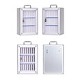 thumbnail image 6 of AOOOWER Lockable Clear Door Phone Storage Cabinet Wall Mounted Aluminum Alloy Multi Compartment School Classroom Organiser, 6 of 11