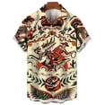 thumbnail image 5 of Camisa con estampado 3D de temática de humanidades para hombre y mujer, informal, de manga corta, con solapa y botones, camiseta de gran tamaño para hombre, 5 of 5