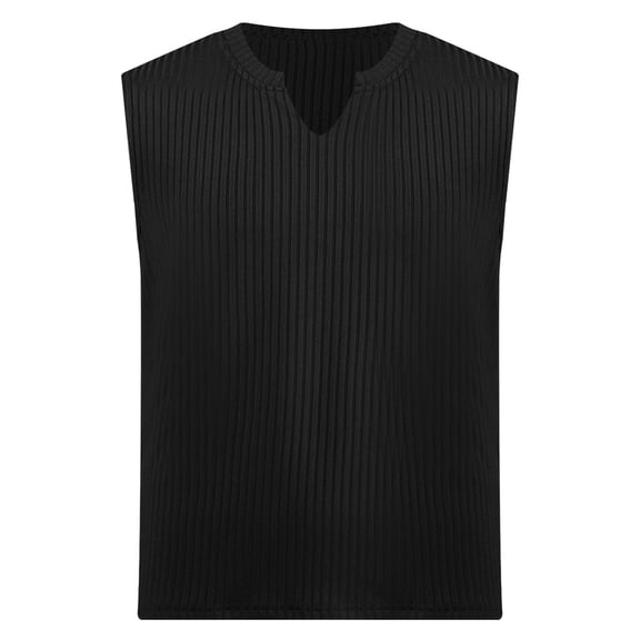 Manyakai Mens Sleeveless Tank Tops Undershirt Ribbed Knit Gym Workout Muscle Tees Shirt Performance Black XXL