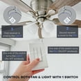 thumbnail image 3 of RunLessWire Fan & Light On/Off Wireless Battery-Free Remote Light Switch Kit 150ft Range – Ivory, 3 of 8