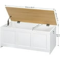 thumbnail image 3 of Storage Bench, 39.3" Retro Wooden Storage Chest, Wooden Storage Trunk, Toy Chest with Lift Top, Multifunctional Entryway Organizer, for Entryway, Living Room, White and Natural WN141CW01, 3 of 18