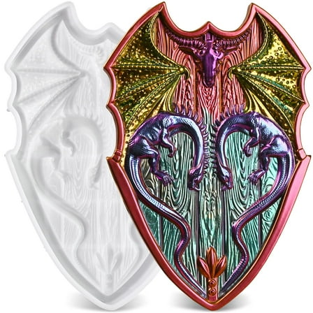 Animal Resin Molds Silicone, Dragon Shield Silicone Molds For Resin, Silicone Molds For Epoxy Resin, 3D Lifelike Animal Silicone Molds, Resin Casting Molds Home Office Art Decor, Creative Gifts