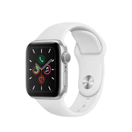 Restored Apple Watch Series 5 GPS, 40mm Silver Aluminum Case with White Sport Band - S/M & M/L (Refurbished)