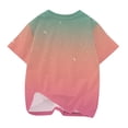 thumbnail image 5 of Summer 2025 Gradient Color Tee Shirts for Children 3-14 Years Short Sleeve Round Neck Casual T Shirts Soft Comfy TopsMulticolor,11-12 Years, 5 of 5