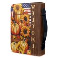 thumbnail image 3 of HELLHERO Pumpkin Leaf Mushroom Church Bible Bag, Protective PU Leather Bible Cover for Outdoor Study Prayer, Zipper Bible Covers, 3 of 12