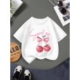thumbnail image 1 of T-Shirt à Motifs d'Été Créatif pour Filles, Doux et Extensible Confortable Col Rond Manches Courtes, Chemise., 1 of 6