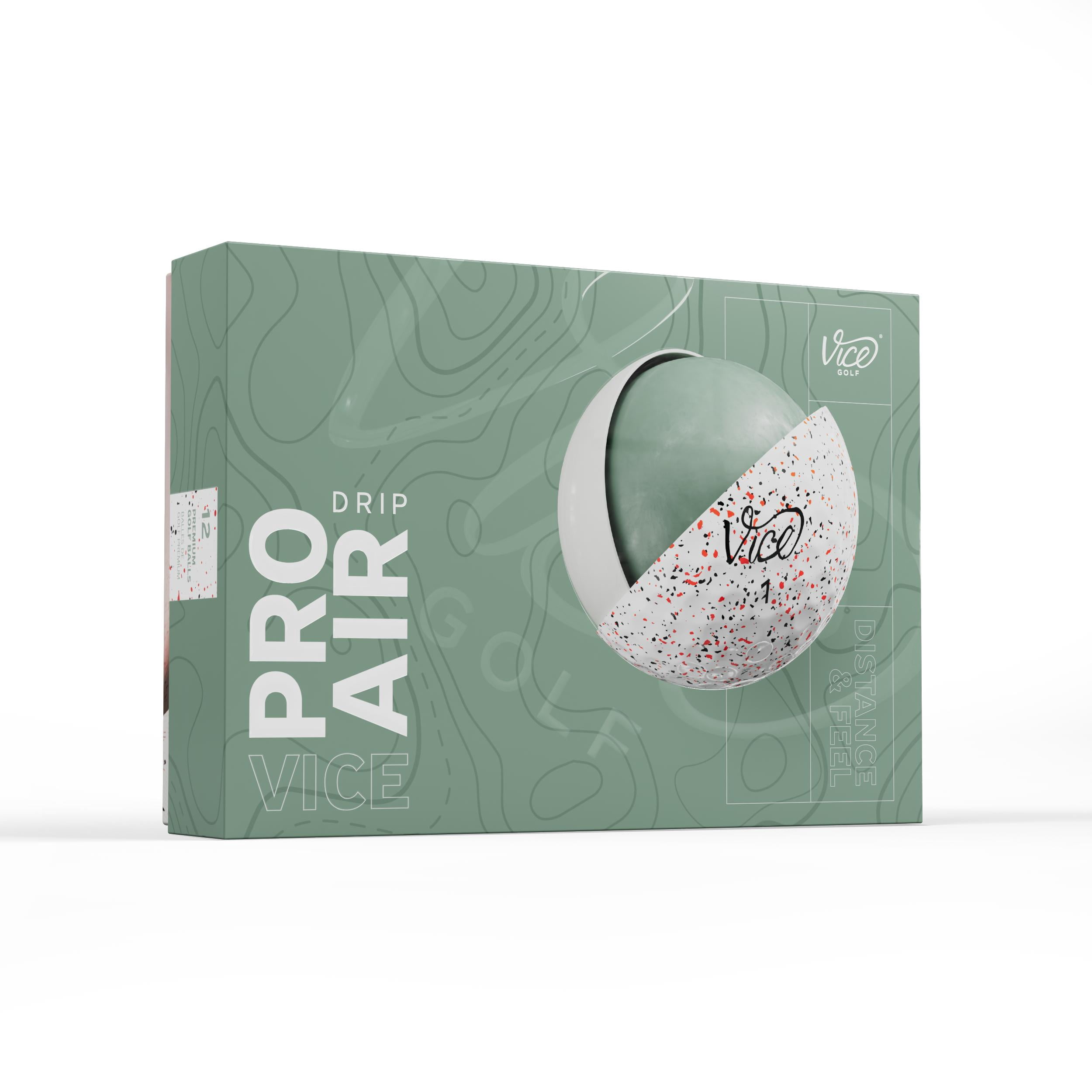 (2 pack) Vice Pro Air Golf Balls 2025, Red/Black Drip, 12pk