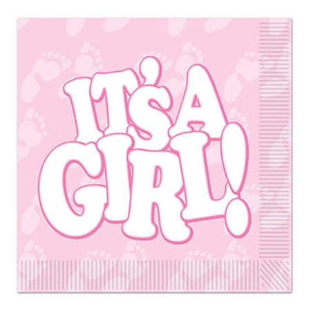Beistle Its A Girl Beverage Napkins- Pack Of 12