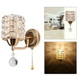 thumbnail image 5 of Modern wall of crystal Light Pendent Lamp Shiny Gorgeous Bedroom Sconce Lighting Fixture with Pull Cord Switch, E26/E27 Socket :19.5x27x10.5cm(Gold), 5 of 10