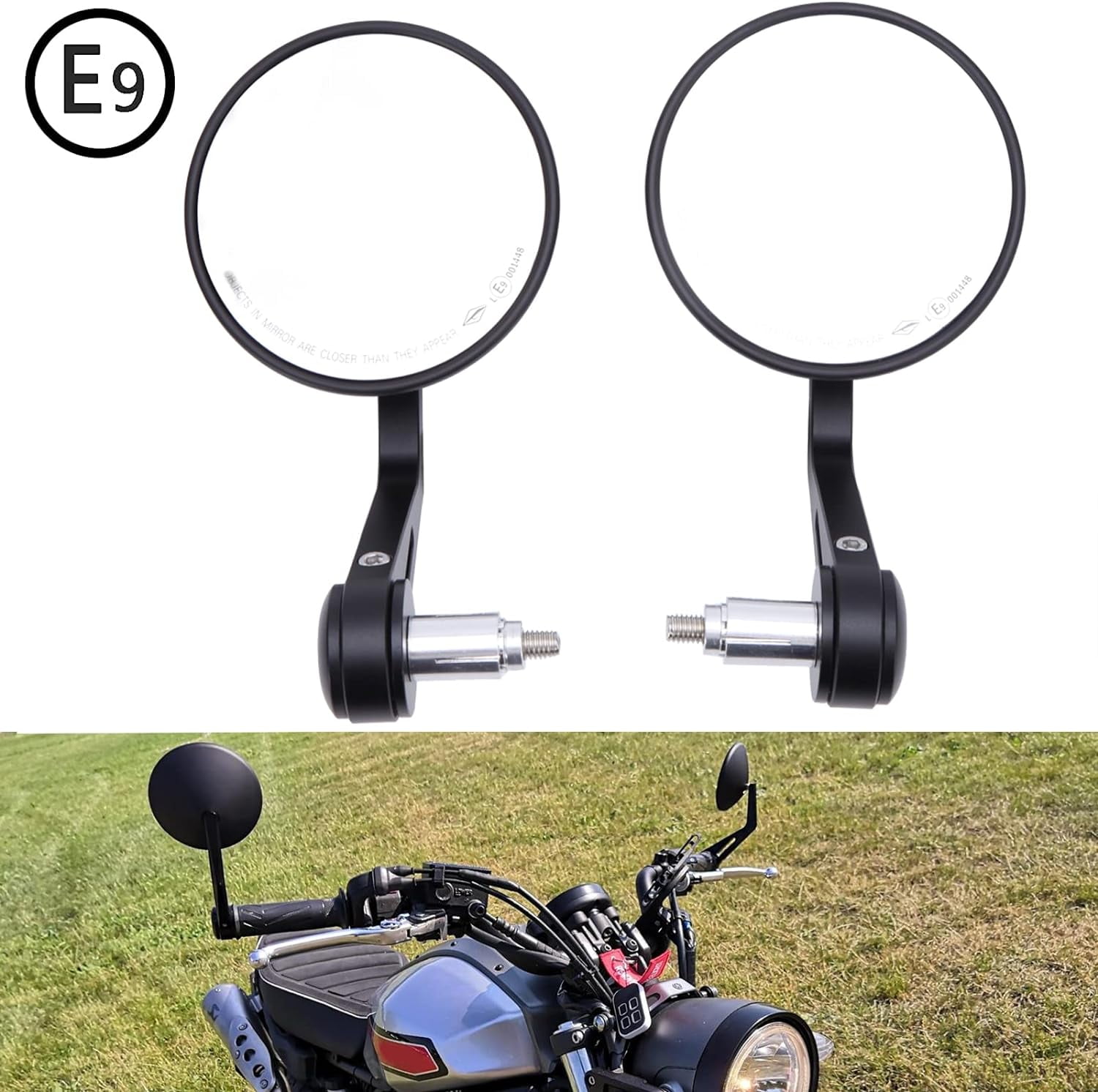 Retrovisor 360 Grados Espejo Retrovisor Corto Circula-S - Para Manillar De  Bicicleta O Scooter Espejos Moto, image size:1500x1492