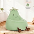 thumbnail image 4 of edx Bean Bag Chair for Kids, Soft Faux Rabbit Fur Fabric, Removable Washable Cover, Eggplant Lazy Chair for Bedroom Living Room, 31 Inch, Green, 4 of 7