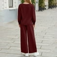thumbnail image 6 of Comfy Sets for Women Clothing Womens 2 Piece Lounge Set Fall Outfits Solid Color Long Sleeve V-Neck Tops Oversized Wide Leg Pants Workout Tracksuit Sets Sporty Lightweight Cozy Casual Sets, 6 of 9