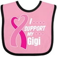 thumbnail image 3 of Inktastic Breast Cancer Awareness I Support My Gigi with Pink Ribbon Boys or Girls Baby Bib, 3 of 4