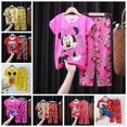 thumbnail image 2 of Conjunto de pijamas de manga corta para niños, ropa de dormir para bebés, pantalones de Mickey, Minnie, Spiderman, Sofía, 2 of 4