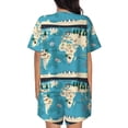 thumbnail image 6 of Fotbe World Map With Animal Print Pajama Set for Women 2 Piece Loungewear Short Sleeve Tops and Shorts Set Soft Sleepwear-XX-Large, 6 of 7