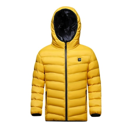 

Winter Clearance! SuoKom Children Kids Boys Girls Outwear USB Electric Heated Lightweight Rechargeable Heating Waistcoat Down Jacket Hooded Coat Boys Girls Outerwear Jackets & Coats Yellow