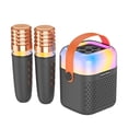 thumbnail image 1 of Tignapoo Système de Karaoké Portable pour l'Extérieur avec Deux Microphones Sans Fil, Éclairage RVB et Bluetooth 5.3 - Haut-Parleur Compact Tout-en-un pour Divertissement à la Maison (Noir), 1 of 7