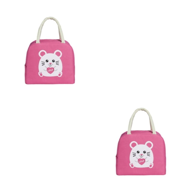 Transemion Stay Organized With Large Capacity For Home Or Office Large Capacity Design Lunch Bags For Women Bag Deep pink 1 2Set