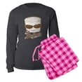 thumbnail image 5 of CafePress - Marsh Mellow - Women's Long Sleeve Charcoal Gray Pajamas, 5 of 7