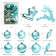 thumbnail image 1 of Paquete de regalo de bolas brillantes para decoraciones navideñas, decoración de ventanas navideñas, bolas colgantes pintadas, colgantes para árboles de Navidad, 1 of 5