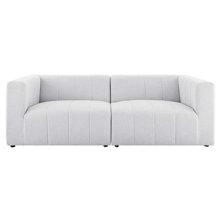 Modway Bartlett 2-Piece Upholstered Fabric Loveseat in Ivory
