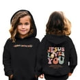 thumbnail image 2 of Cnbwig Hoodies for Girls Long Sleeve Letter Print Graphic Sweatshirt Hooded Casual Hoody Kids Cute Pullovers Loose Child Tops Clothes Z3-Black 8-9 T, 2 of 8