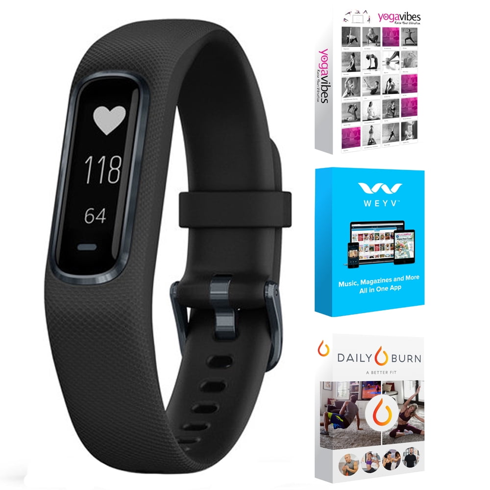 Garmin Vivosmart 4 Activity & Fitness Tracker Black with Midnight Hardware (S/M) (010-01995-10