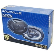 (4) Rockville RV69.4A 6x9 1000w 4-Way Car Speakers+Quad Speaker Enclosure Box