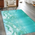 thumbnail image 3 of Teal Coastal Large Area Rugs for Bedroom Living Room, Soft Non Slip Carpet Bedside Rug, Summer Beach Ocean Seawater Nautical Rectangular Floor Cover Kitchen Accent Rug 2.7'x5' for Dining Room/Office, 3 of 9