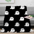 thumbnail image 3 of YAOMOBB Flannel Blanket Double sided Cartoon Ghost Flannel Blanket Machine Washable Sofa Bed Throw, 3 of 6