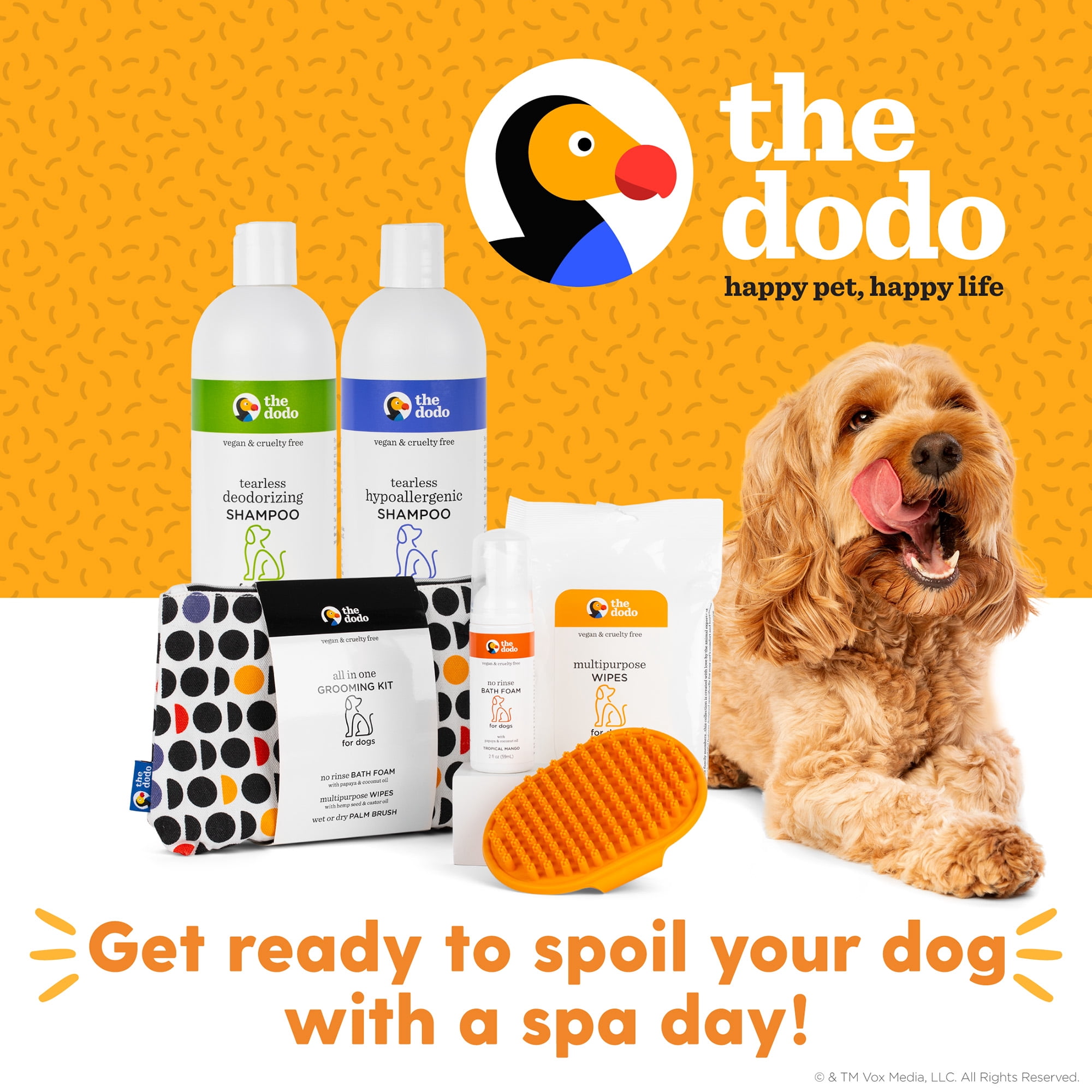 The Dodo No Rinse Bath Shampoo Foam for Dogs Mango Scent