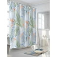 thumbnail image 3 of Coastal Ocean Shower Curtain, Coral Starfish Pattern Bathroom Decor Curtains Set with Hooks, Orange Blue Green Waterproof Fabric Home Accessories， Stall 54 X 78 Inch, 3 of 6
