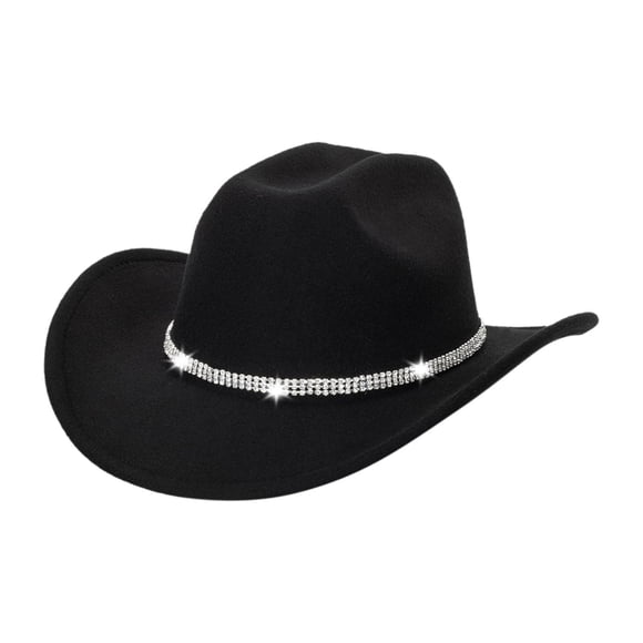 Sombrero de vaquero occidental Fernando de ala grande Estilo C Negro